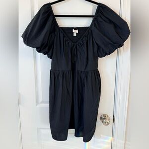 Baby Doll Puff Sleeve Black A.New Day Mini Dress (size large)